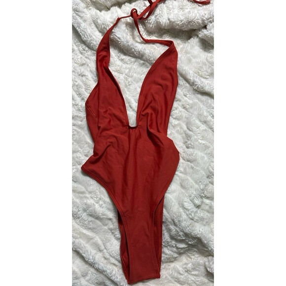 Skims iconic swim deep plunge one piece terra - Picture 1 of 4